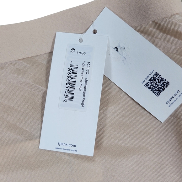 Spanx Thinstincts 2.0 High-Waisted Mid-Thigh Short Womens L Petite Beige #10233Q - Picture 6 of 10